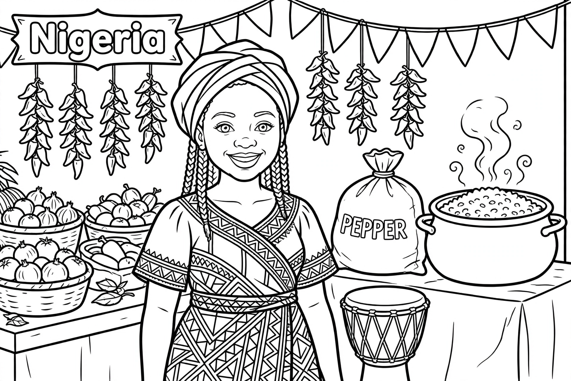 Nigeria coloring page
