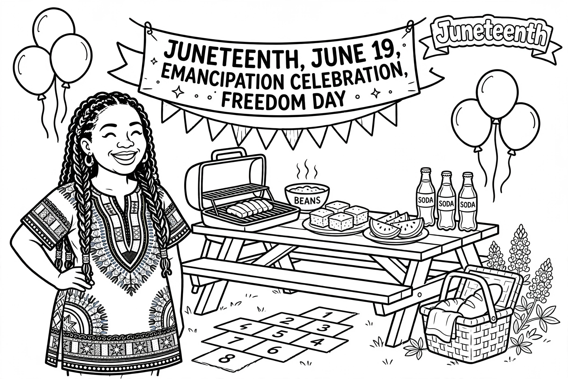 Juneteenth coloring page