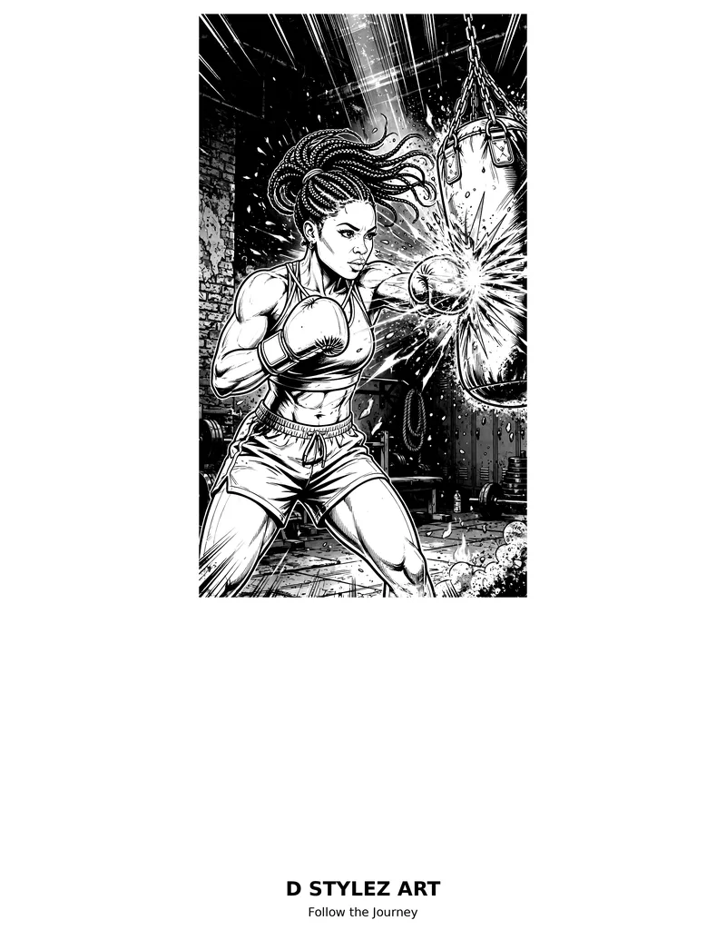 Boxer training coloring page
