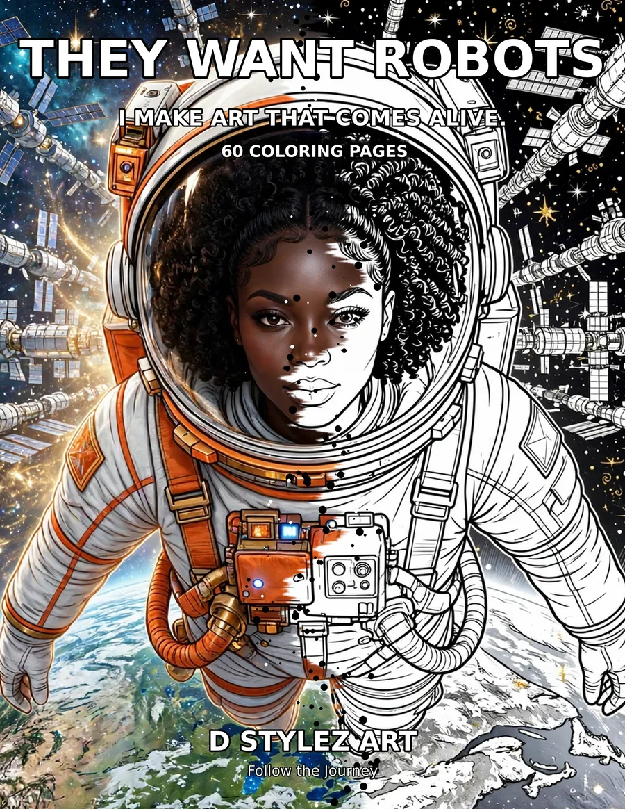 THEY WANT ROBOTS — coloring book cover