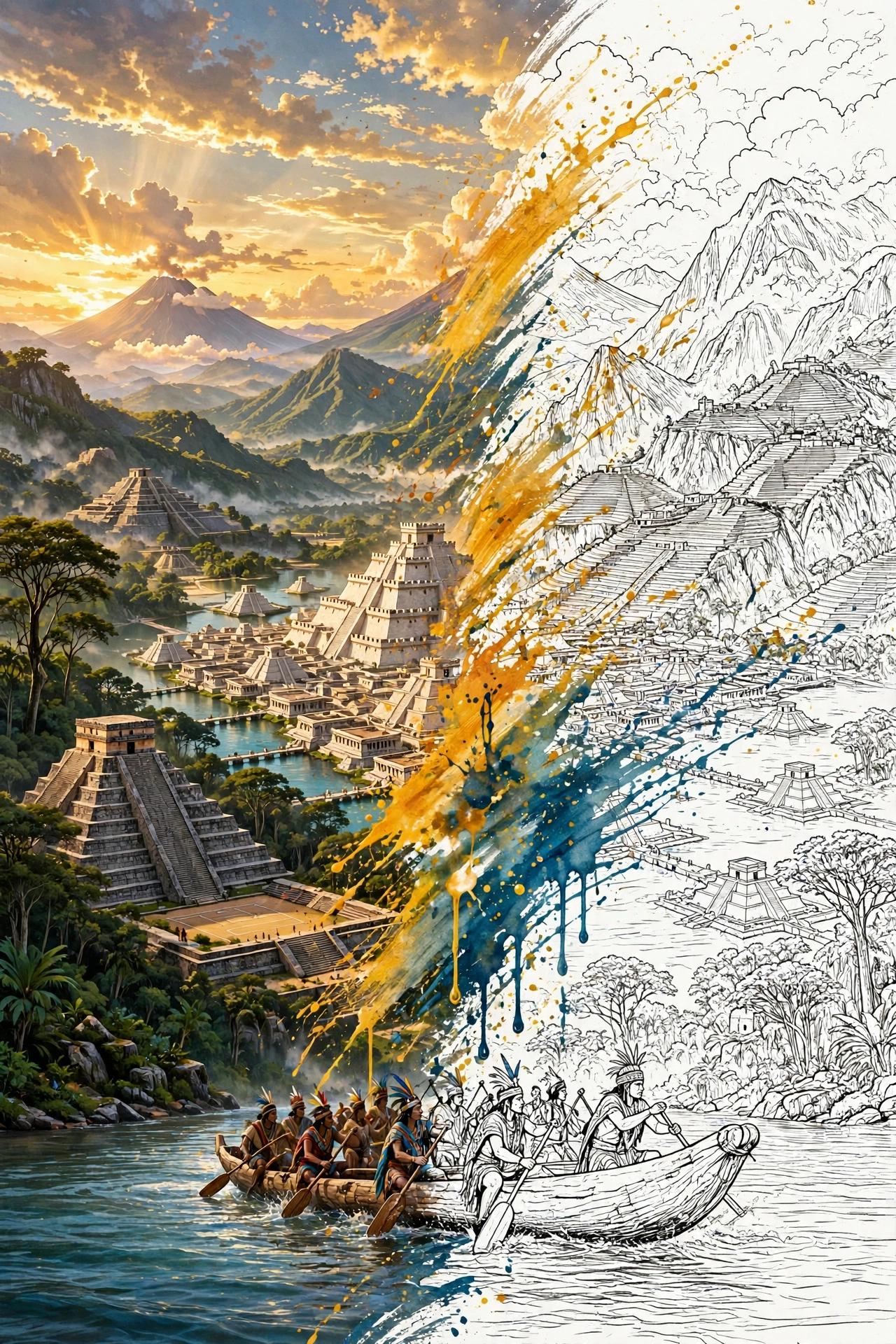 UNHIDDEN Vol. 1: The Land Before America half-and-half cover