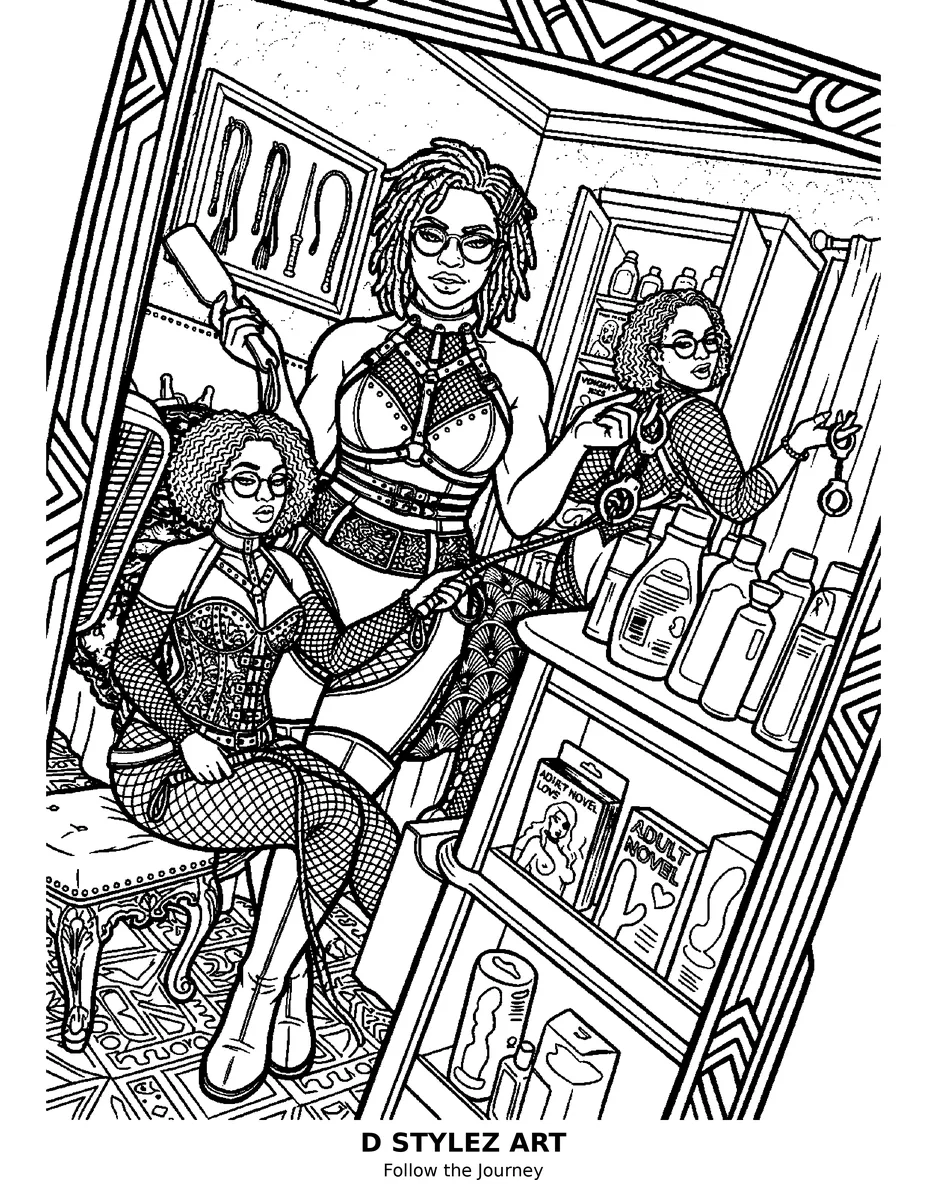 Dominatrix trio vault artwork — 18+